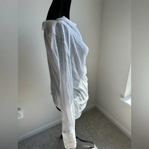 Women’s Free People Kimmi Cotton Blend White Long Sleeve Top - Picture 4 of 5